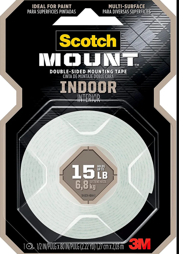 SCOTCH CINTA DOBLE CARA INTERIOR 3M 1/2X2.08YDAS
