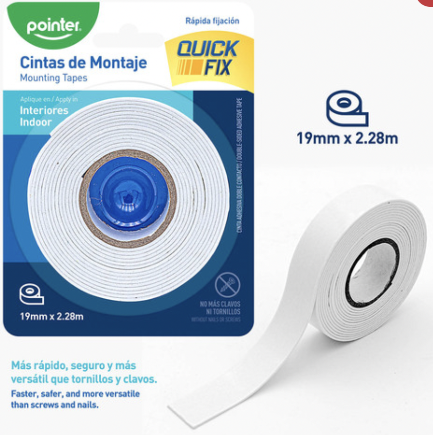 POINTER DOBLE CARA CINTA ADHESIVA 19 mm