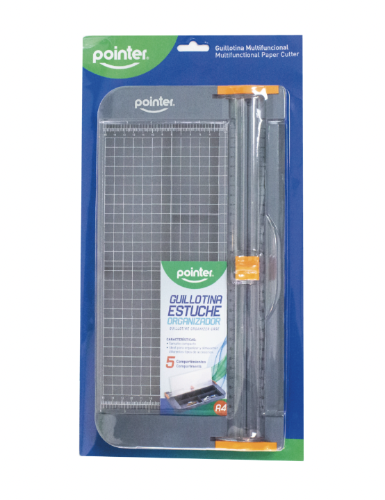 POINTER GUILLOTINA PORTATIL CON ORGANIZADOR A4 FORMATO DE HOJA