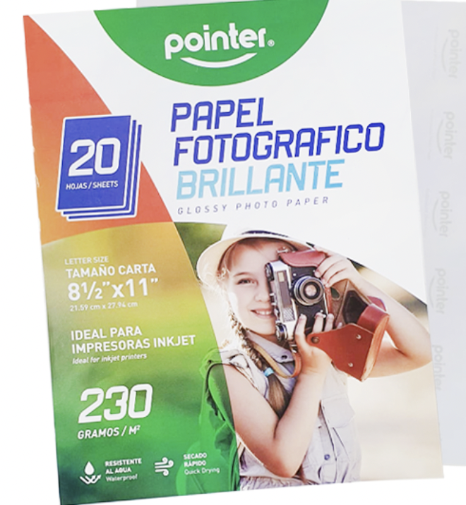 Papel Fotográfico 8 ½" x 11" Brillante, 230 gr - Pointer