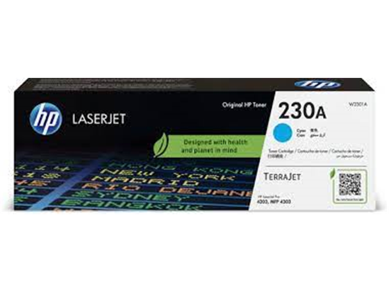 TONER HP (#230A) PARA LASERJET PRO 4203 SERIE/ MFP 4303 SERIE CYAN (W2301A)