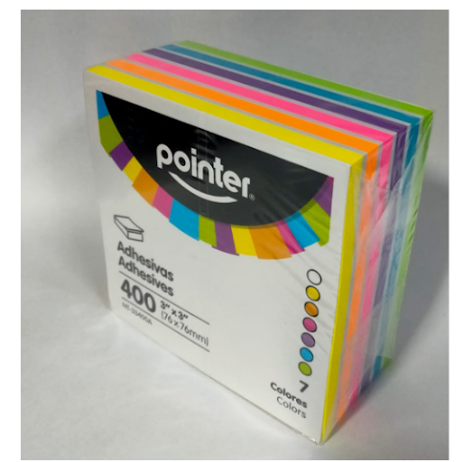 Nota Adhesiva 3x3 POINTER Surtido 4/1 post it