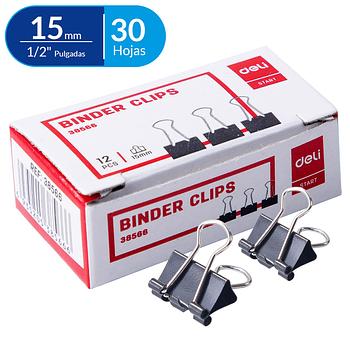 CLIPS BILLETERO 15MM 1/2 PULG 12PCS/1 DELI