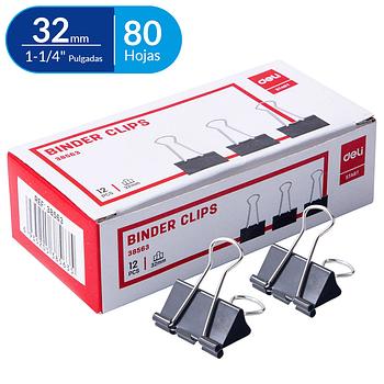 CLIPS BILLETERO 32MM 1 1/4 PULG 12PCS/1 DELI