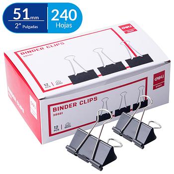 CLIPS BILLETERO 51MM 2PULG 12PCS/1 DELI