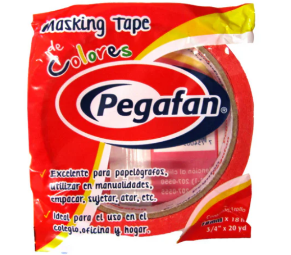 PEGAFAN Masking Tape 3/4 x 20 yds/ Color Rojo