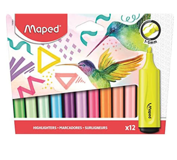 Resaltadores surtidos MAPED 12/1, 1-5 mm