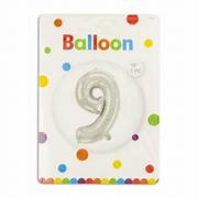 BALLOON 1 PC GLOBO NUMERO 9 PLATEADO