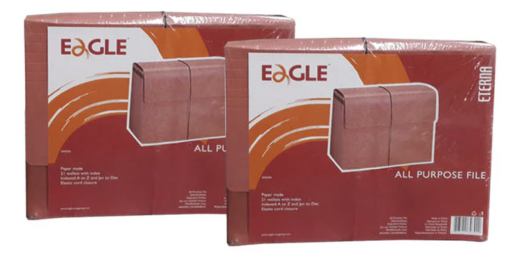 EAGLE Archivo Acordeón Carton 21 DIV. 8.5 x 11