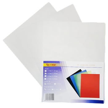 Cubierta para Encuadernar Plástica, Transparente, 50 pcs