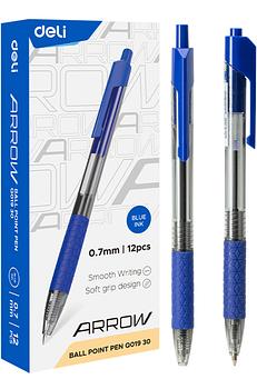 Bolígrafo Retráctil 0.7mm, Azul - Deli Arrow
