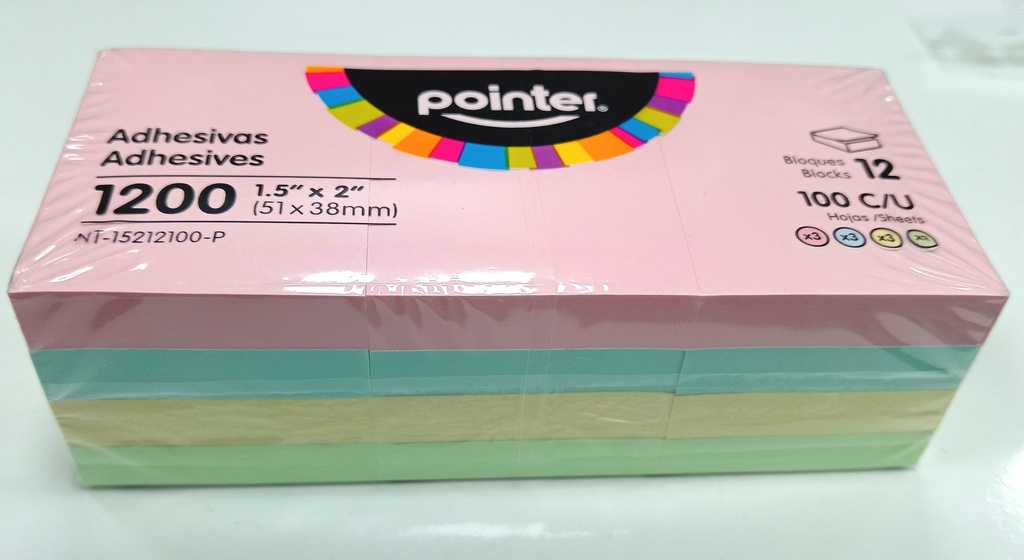 POINTER Nota adhesiva 1.5X2 colores surtidos