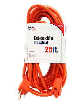 Extensión Eléctrica Industrial de 25 pies, Color Naranja - Smart Life #518901