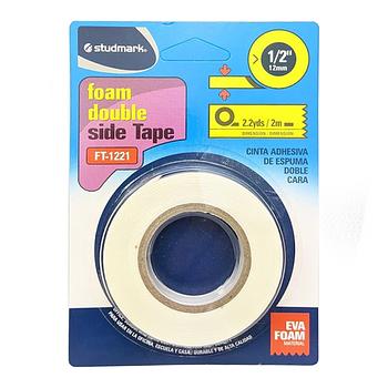 STUDMARK CINTA DOBLE CARA 1/2"x2m Blanca FT-1221