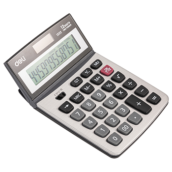 Calculadora Pequeña de 12 Digitos con Panel Metálico - Deli Core 1222