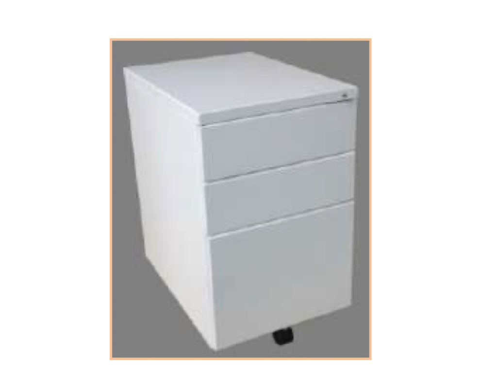 Archivo modular Evolution Importado, de 3 gavetas, con ruedas, color blanco. Medidas: 22”x17”x 26”