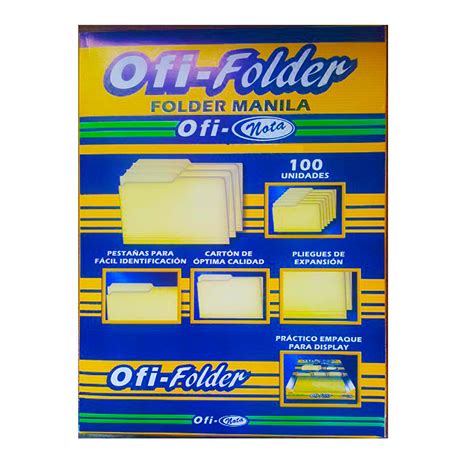 OFI-FOLDER TAMAÑO OFICIO 8.5x13 CAJA 100/1