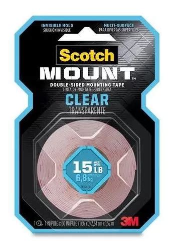 SCOTCH CINTA DOBLE CARA CLEAR 3M/1x60pulg