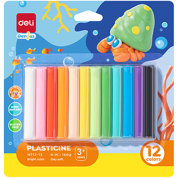 Masilla Infantil Moldeable, 12 Colores DELI
