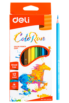 DELI Lapices de Colores Largos, 12 pcs ColoRun