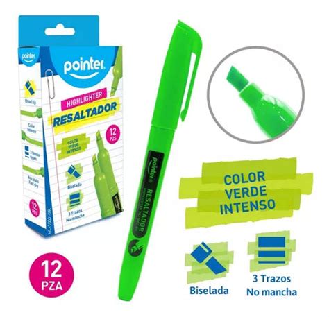 Resaltador POINTER Verde 12/1 T/Lapiz