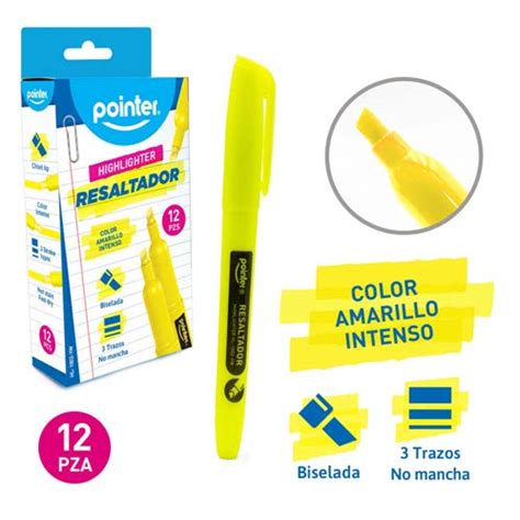 Resaltador POINTER Amarillo 12/1 T/Lapiz
