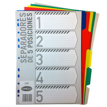 Separador Plasticos A4/Carta 5/1