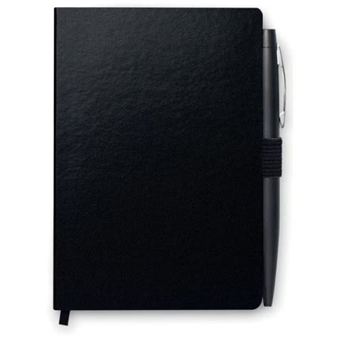 Carpeta con cuaderno y bolígrafo Negra
