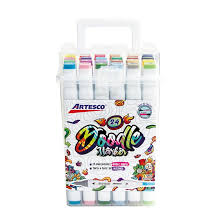 MARCADORES DOBLE P. DOODLE A BASE DE ALCOHOL 24/1 Caja Plastica