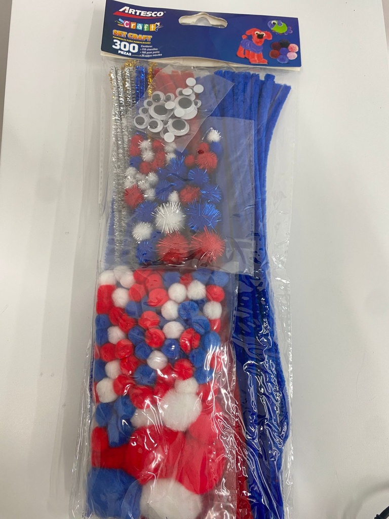 ARTESCO SET CRAFT LIMPIA PIPAS+POMPOMS+ OJITOS MOVILES