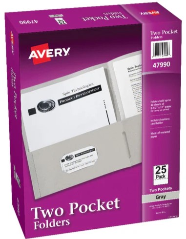 AVERY TWO pocket folders color gray