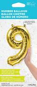 BALLOON 1 PC GLOBO NUMERO 9 DORADO 16