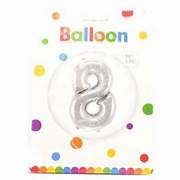 BALLOON 1 PC GLOBO NUMERO 8 PLATEADO