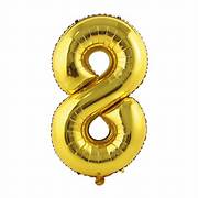 BALLOON 1 PC GLOBO NUMERO 8 DORADO