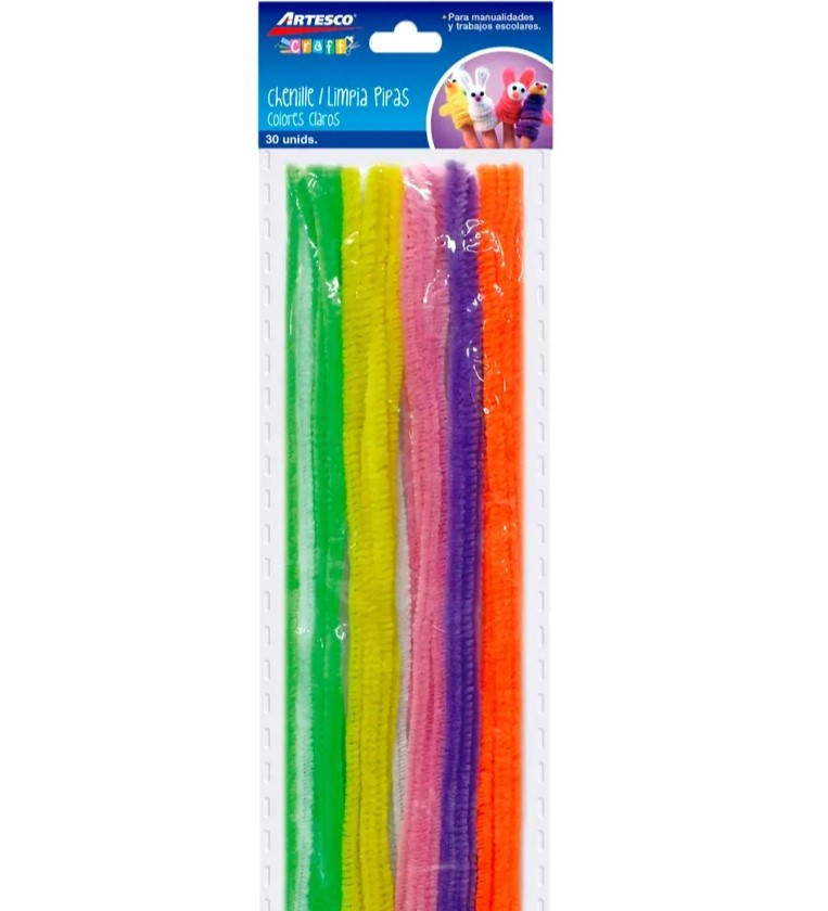 ARTESCO LIMPIA PIPAS COLORES SURTIDOS CLAROS 30/1