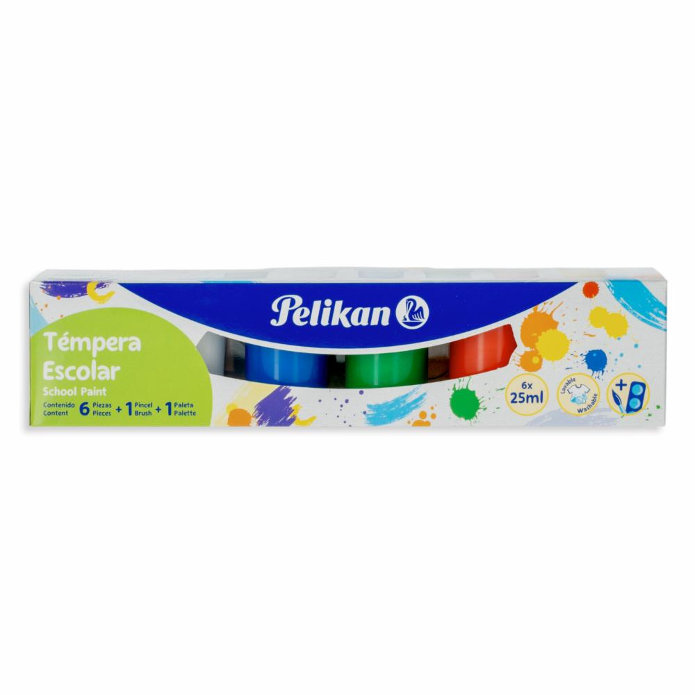 JUEGO TEMPERA 6/1 C/PALETA Y PINCEL (25ML)