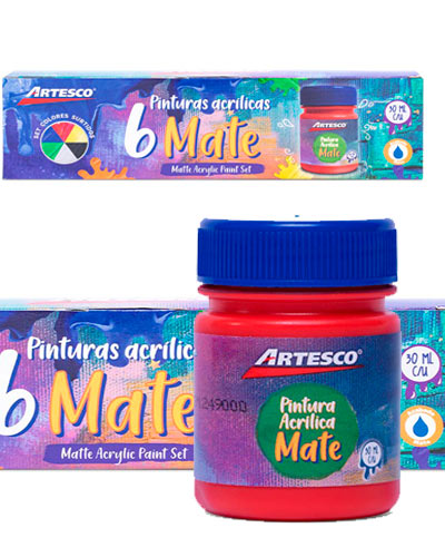JUEGO DE PINTURA ACRILICA MATE 6/1