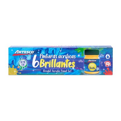 ARTESCO JUEGO DE PINTURA ACRILICA BRILLANTE 6/1 Cantidad