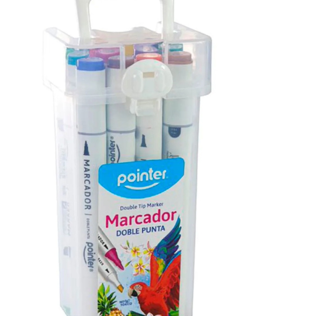 POINTER Marcador Gso 12/1 Doble C/Estuche Plast.