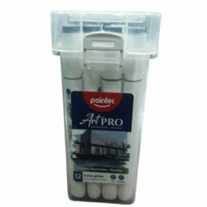 POINTER Marcador Fino 12/2 Tonos Grises Doble Punta