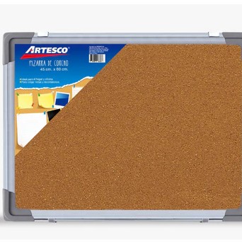 ARTESCO PIZARRA DE CORCHO BORDE D/METAL (45X60)CM/(18x24)pulg.