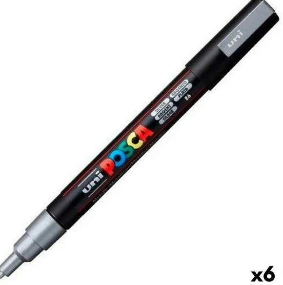 POSCA MARCADOR PUNTA FINA GRIS