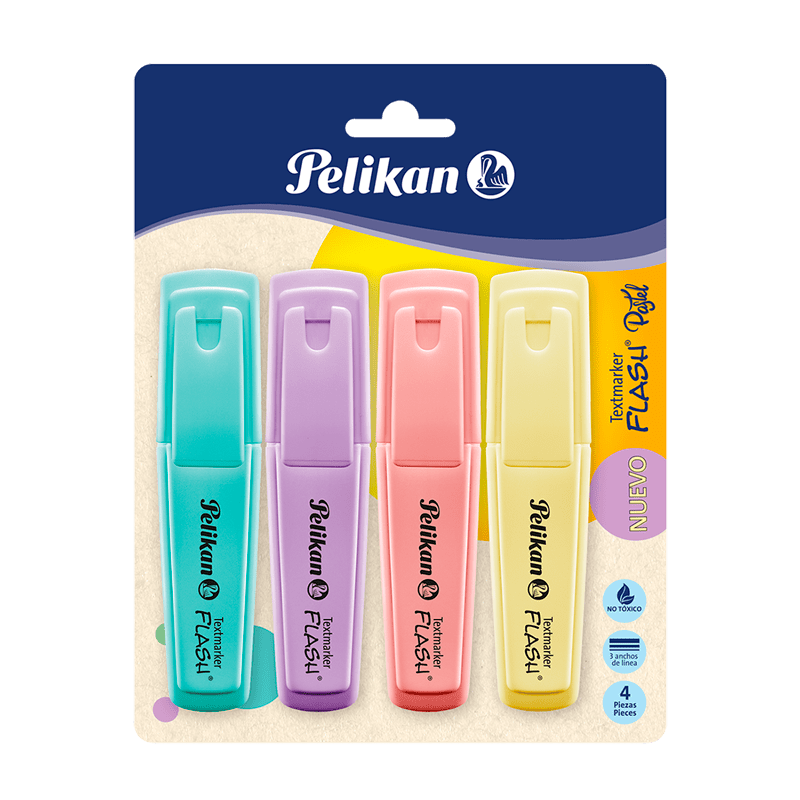 PELIKAN Resaltador Textmarker Flash Pastel 4/1 Bl
