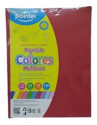PAPEL DE COLORES 100 UNIDADES POINTER