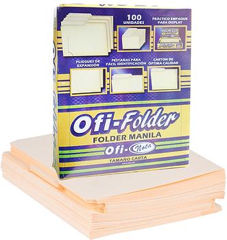 OFI-NOTA FOLDER TAMAÑO CARTA 8.5x11 CAJA 100/1