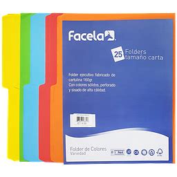 FACELA Folders Manila colores surtidos 25/1