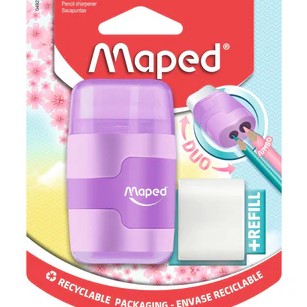 SACAPUNTAS C/GOMAS CONNECT 20 COL. PASTEL BLISTER