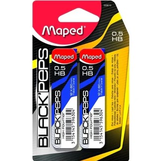 MAPED MINAS (0.5) 2/1 EN BLISTER BLACKPEPS BL