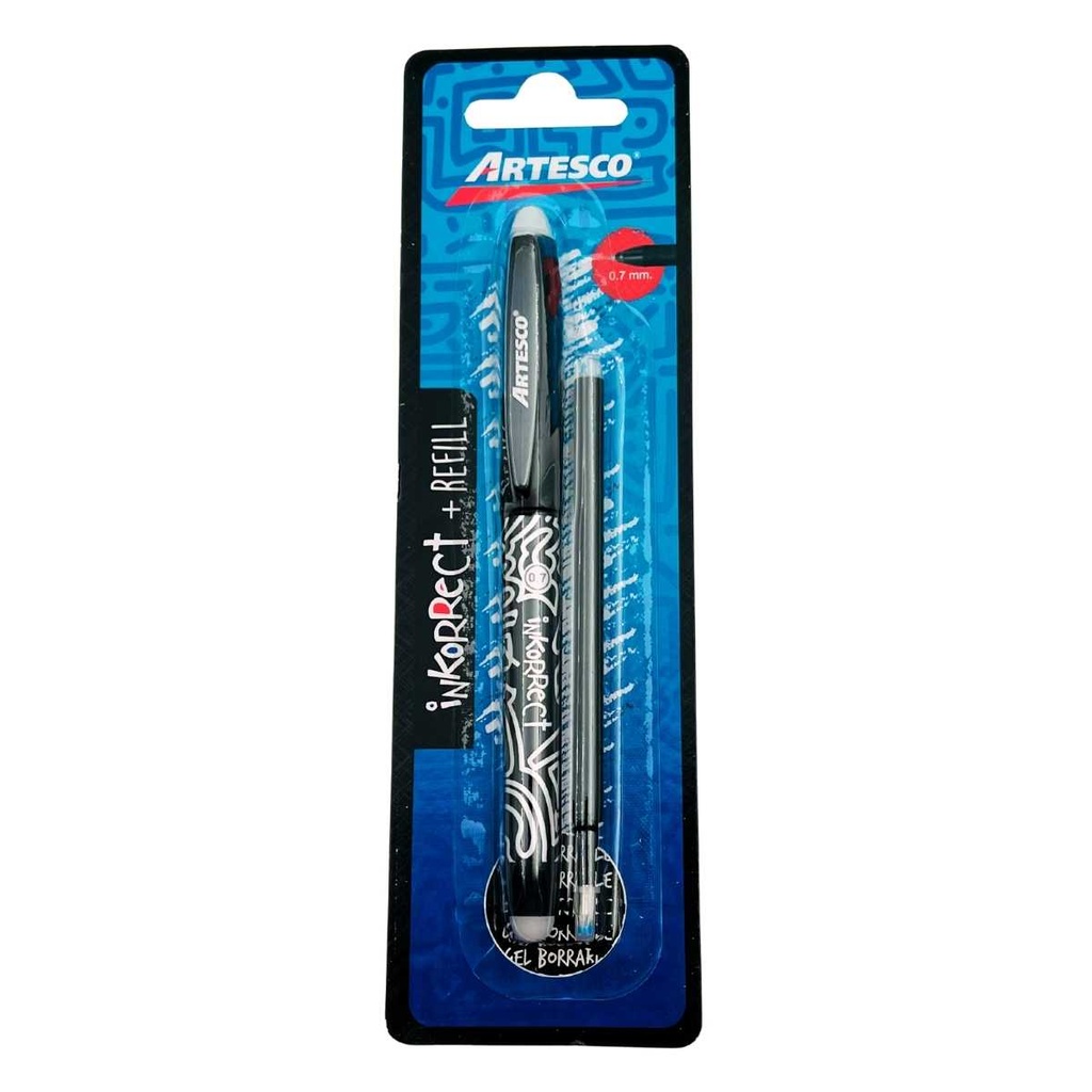 ARTESCO Boligrafo borrable inkorrect negro