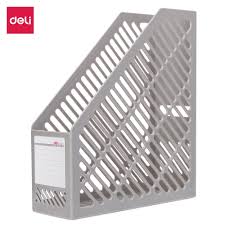 DELI PORTA REVISTA VERTICAL PLASTICO LIGHT GRIS